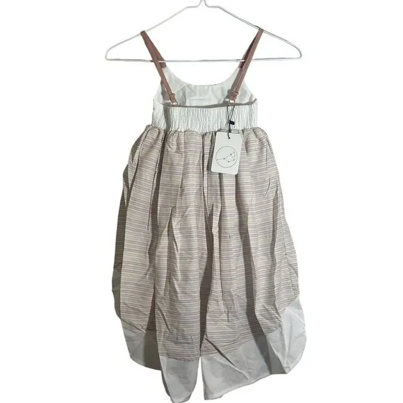 Pleiades Girl Dress Size 2T Tan Stripe White Tank Hi Low Summer Windsong Striped