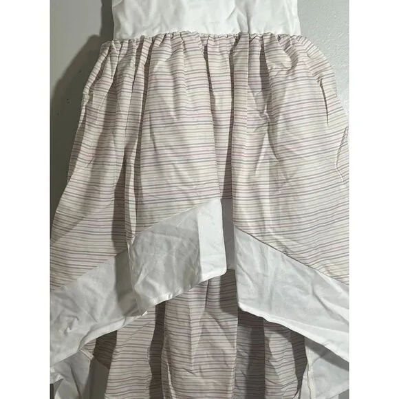 Pleiades Girl Dress Size 2T Tan Stripe White Tank Hi Low Summer Windsong Striped