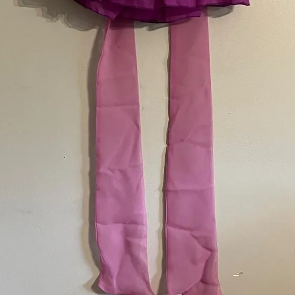 Pleiades Girls Dress Size 12-18M Chiffon Pink Purple Gold Label Ruffle Dance