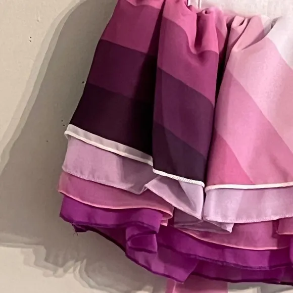 Pleiades Girls Dress Size 12-18M Chiffon Pink Purple Gold Label Ruffle Dance