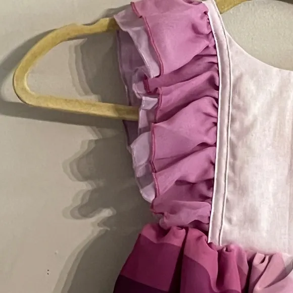 Pleiades Girls Dress Size 12-18M Chiffon Pink Purple Gold Label Ruffle Dance
