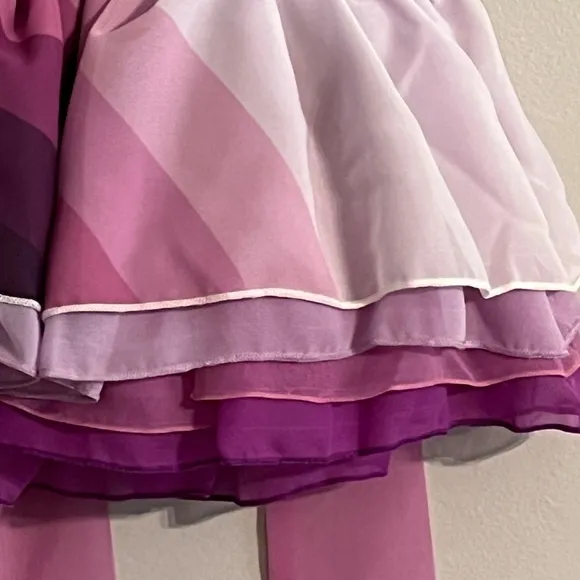 Pleiades Girls Dress Size 12-18M Chiffon Pink Purple Gold Label Ruffle Dance