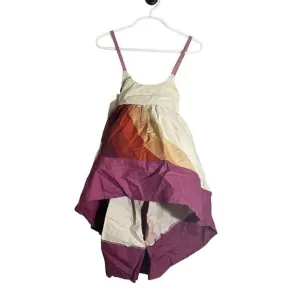 Pleiades Girls Dress Size 12M Tan Tank Hi Low Burgundy Ombre Rainbow Ballerina