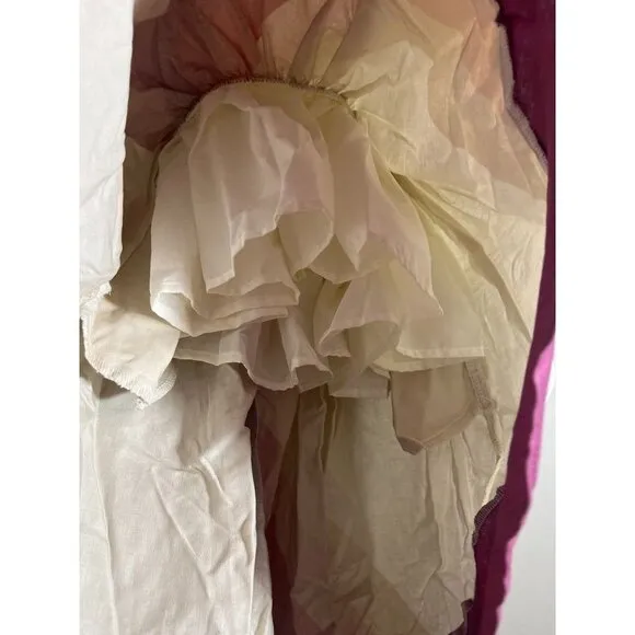 Pleiades Girls Dress Size 12M Tan Tank Hi Low Burgundy Ombre Rainbow Ballerina