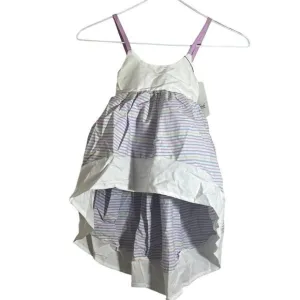 Pleiades Girls Dress Size 12M White Tank Purple Stripe Hi Low Summer 18M