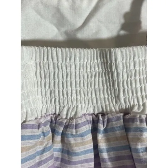 Pleiades Girls Dress Size 12M White Tank Purple Stripe Hi Low Summer 18M