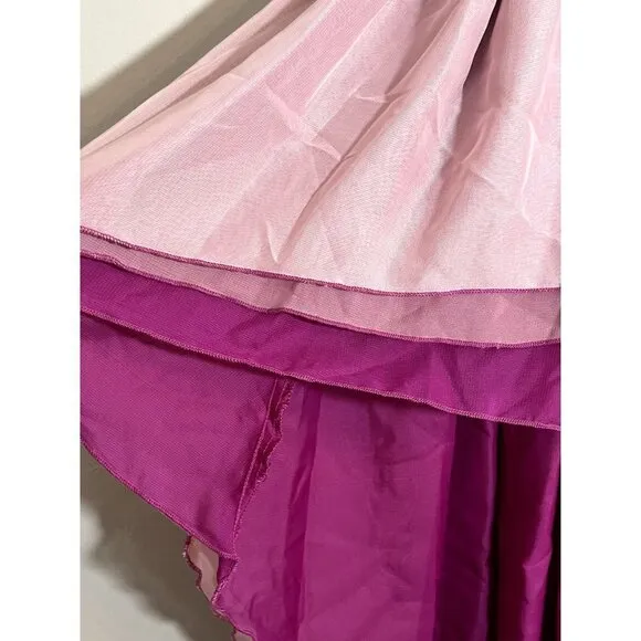 Pleiades Kids Dress Size 2T Pink Scoop Neck Gray Rose Floral Ombre Chiffon Skirt