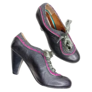 Poetic License black &amp; purple Backlash spectator Oxford lace up shoes Sz 9.5