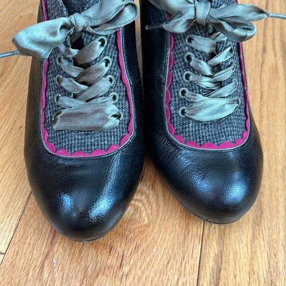 Poetic License black &amp; purple Backlash spectator Oxford lace up shoes Sz 9.5