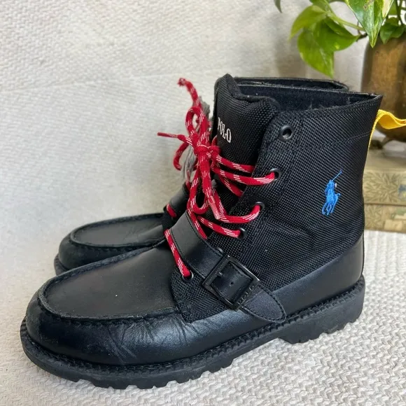 Polo by Ralph Lauren Black Ranger Lace Up Boots