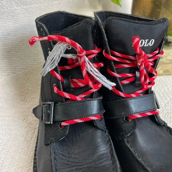Polo by Ralph Lauren Black Ranger Lace Up Boots