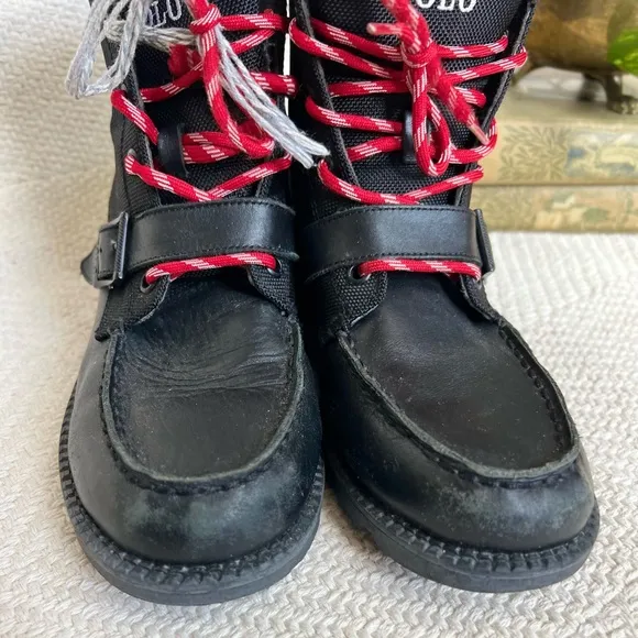 Polo by Ralph Lauren Black Ranger Lace Up Boots