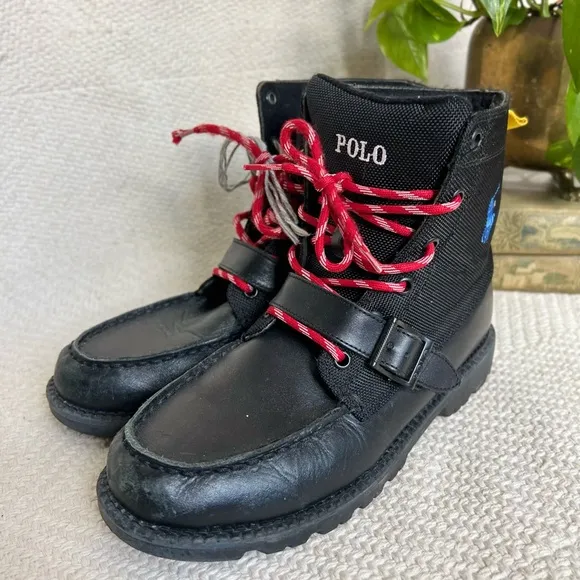 Polo by Ralph Lauren Black Ranger Lace Up Boots