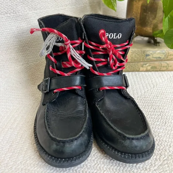 Polo by Ralph Lauren Black Ranger Lace Up Boots