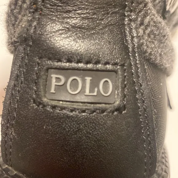 POLO RALPH LAUREN COMBAT BLACK AND GRAY BOOTS SIZE 6