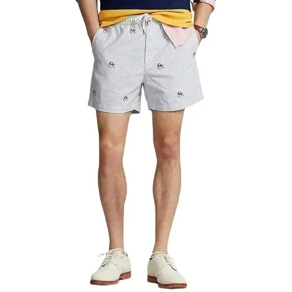 Polo Ralph Lauren Lg Classic Fit 5&quot; Prepster Allover Saddle Shoes Oxford Shorts