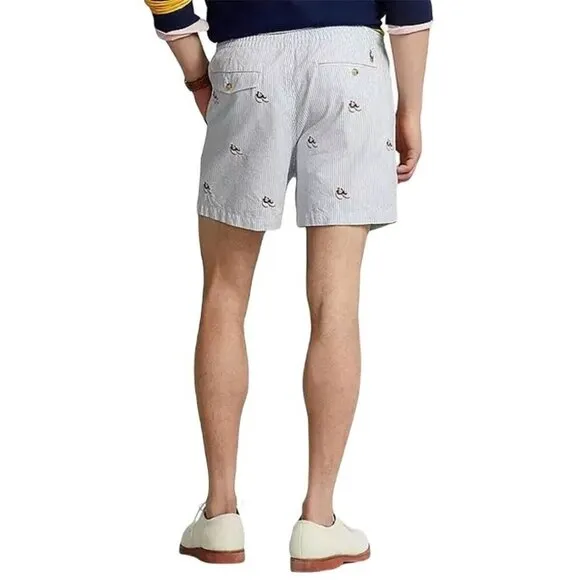 Polo Ralph Lauren Lg Classic Fit 5&quot; Prepster Allover Saddle Shoes Oxford Shorts