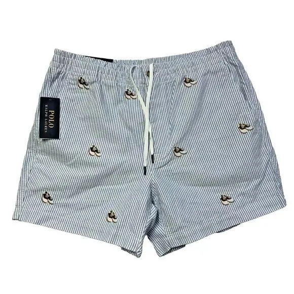 Polo Ralph Lauren Lg Classic Fit 5&quot; Prepster Allover Saddle Shoes Oxford Shorts