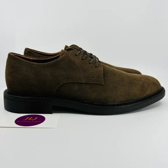Polo Ralph Lauren Men's Asher Derby Brown Suede Lace Up Oxford Shoes Size 9.5