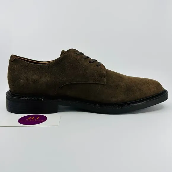 Polo Ralph Lauren Men's Asher Derby Brown Suede Lace Up Oxford Shoes Size 9.5