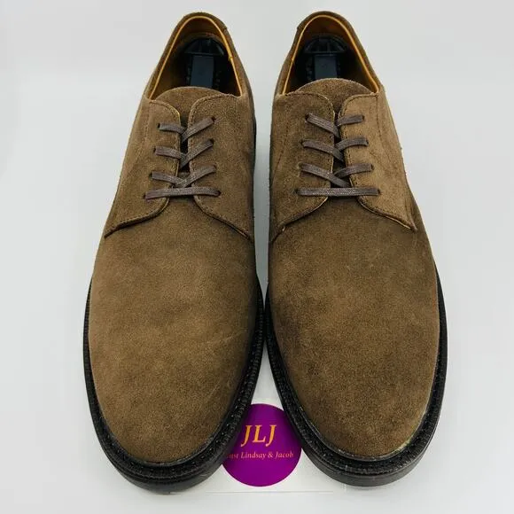 Polo Ralph Lauren Men's Asher Derby Brown Suede Lace Up Oxford Shoes Size 9.5