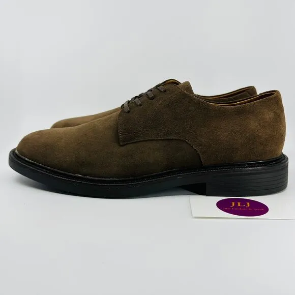 Polo Ralph Lauren Men's Asher Derby Brown Suede Lace Up Oxford Shoes Size 9.5