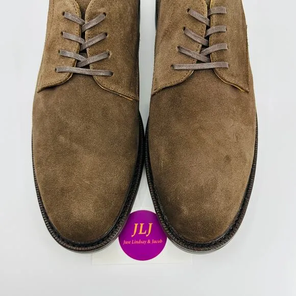 Polo Ralph Lauren Men's Asher Derby Brown Suede Oxford Lace Up Shoes Size 10.5