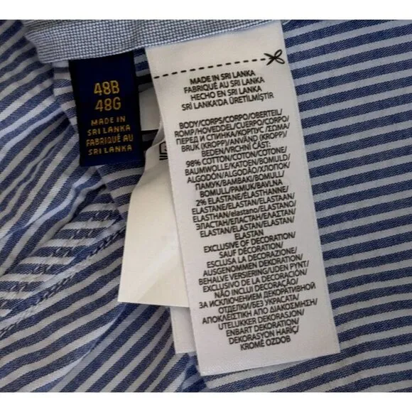 Polo Ralph Lauren Men's Classic Blue Striped Seersucker Shorts Sz 48B Preppy