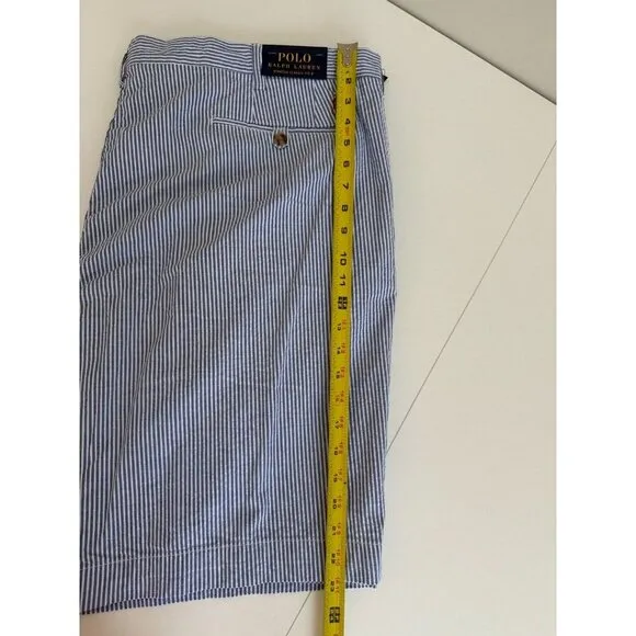 Polo Ralph Lauren Men's Classic Blue Striped Seersucker Shorts Sz 48B Preppy