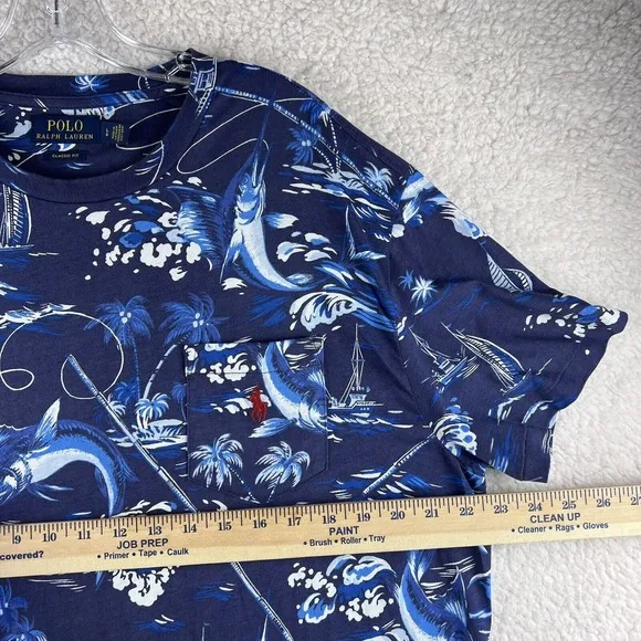 Polo Ralph Lauren Men's Marlin Fishing Boat T-Shirt Short Sleeve L Classic Fit