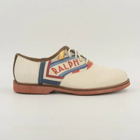 Polo Ralph Lauren Men's Rhett Saddle Oxford American Flag 14557-D19 size 14D