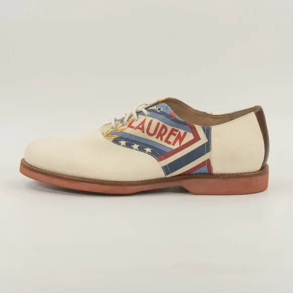 Polo Ralph Lauren Men's Rhett Saddle Oxford American Flag 14557-D19 size 14D