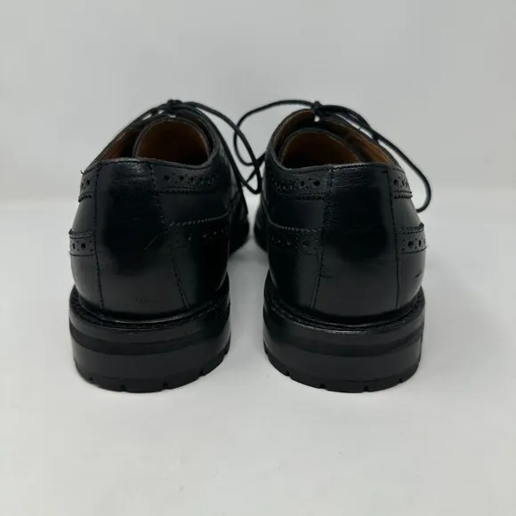 Polo Ralph Lauren Nyles Mens Size 13 Black Leather Wingtip Oxford Shoes