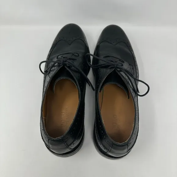 Polo Ralph Lauren Nyles Mens Size 13 Black Leather Wingtip Oxford Shoes