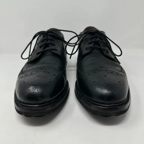 Polo Ralph Lauren Nyles Mens Size 13 Black Leather Wingtip Oxford Shoes