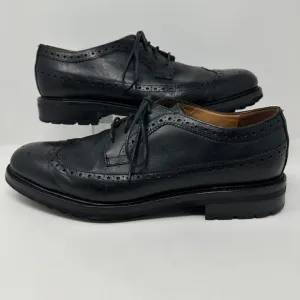 Polo Ralph Lauren Nyles Mens Size 13 Black Leather Wingtip Oxford Shoes