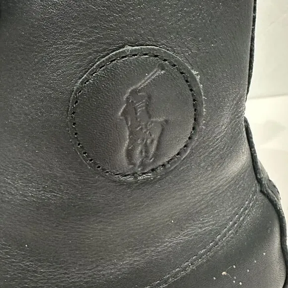 Polo Ralph Lauren Ranger Men's Leather Lace Up Boots Size 7D Black‎