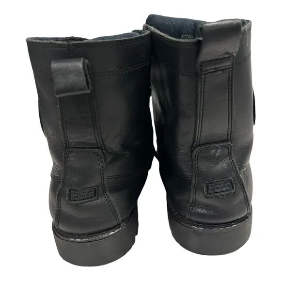 Polo Ralph Lauren Ranger Men's Leather Lace Up Boots Size 7D Black‎