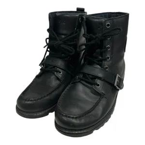 Polo Ralph Lauren Ranger Men's Leather Lace Up Boots Size 7D Black‎