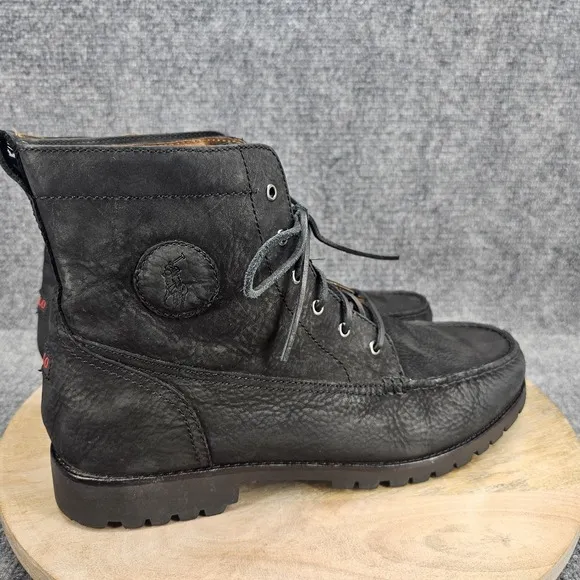 Polo Ralph Lauren Rodway Mens Size 13 Black Nubuck Lace Up Ankle Boots