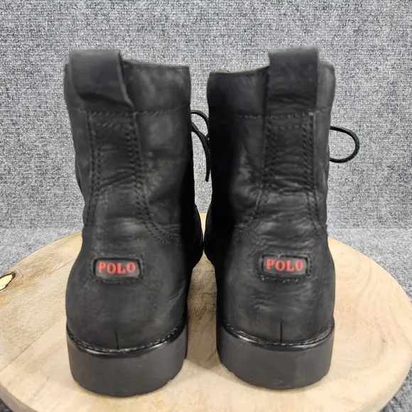 Polo Ralph Lauren Rodway Mens Size 13 Black Nubuck Lace Up Ankle Boots
