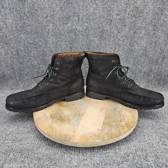 Polo Ralph Lauren Rodway Mens Size 13 Black Nubuck Lace Up Ankle Boots