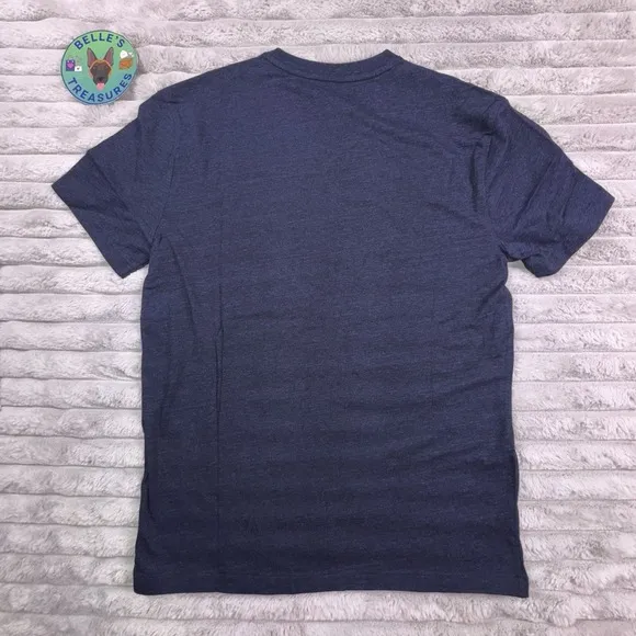 Polo Ralph Lauren Small Classic Fit Soft Cotton V-Neck Shirt Derby Blue Heather