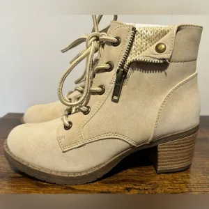 Pop Girls Bone Venti Block Heel Lace Up Boots NWT Various Sizes