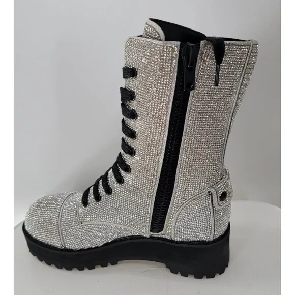 Poster Girl Billionaire Bling Combat Boots