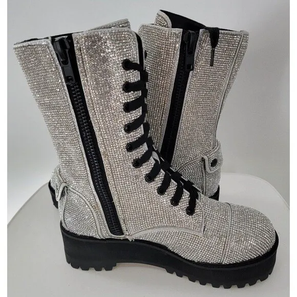 Poster Girl Billionaire Bling Combat Boots