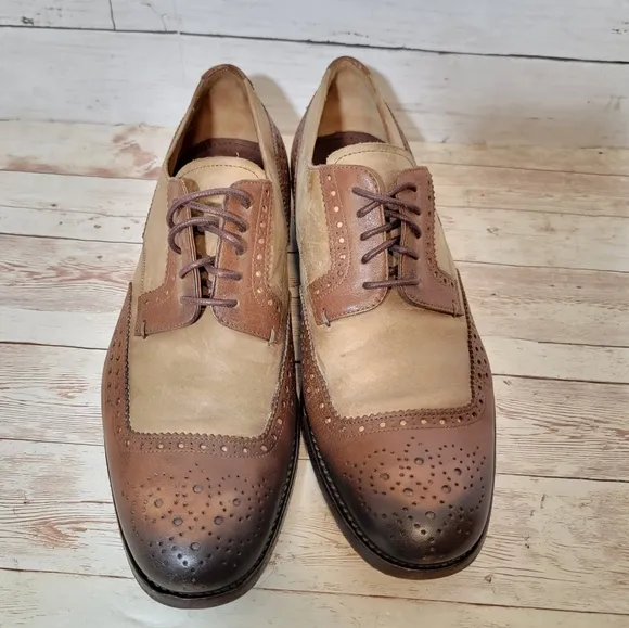 PRADA DERBY FULL BROGUE SHOES  BROWN LEATHER US 8