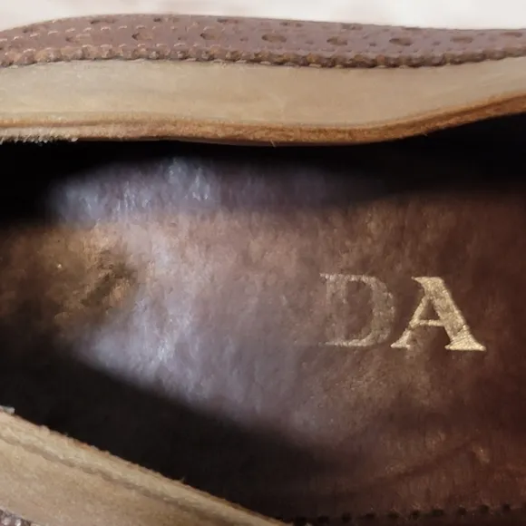 PRADA DERBY FULL BROGUE SHOES  BROWN LEATHER US 8