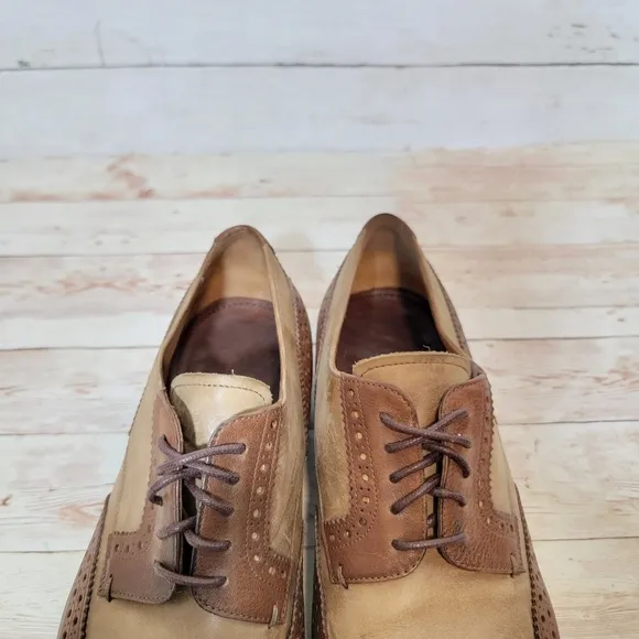 PRADA DERBY FULL BROGUE SHOES  BROWN LEATHER US 8