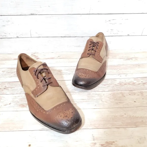 PRADA DERBY FULL BROGUE SHOES  BROWN LEATHER US 8